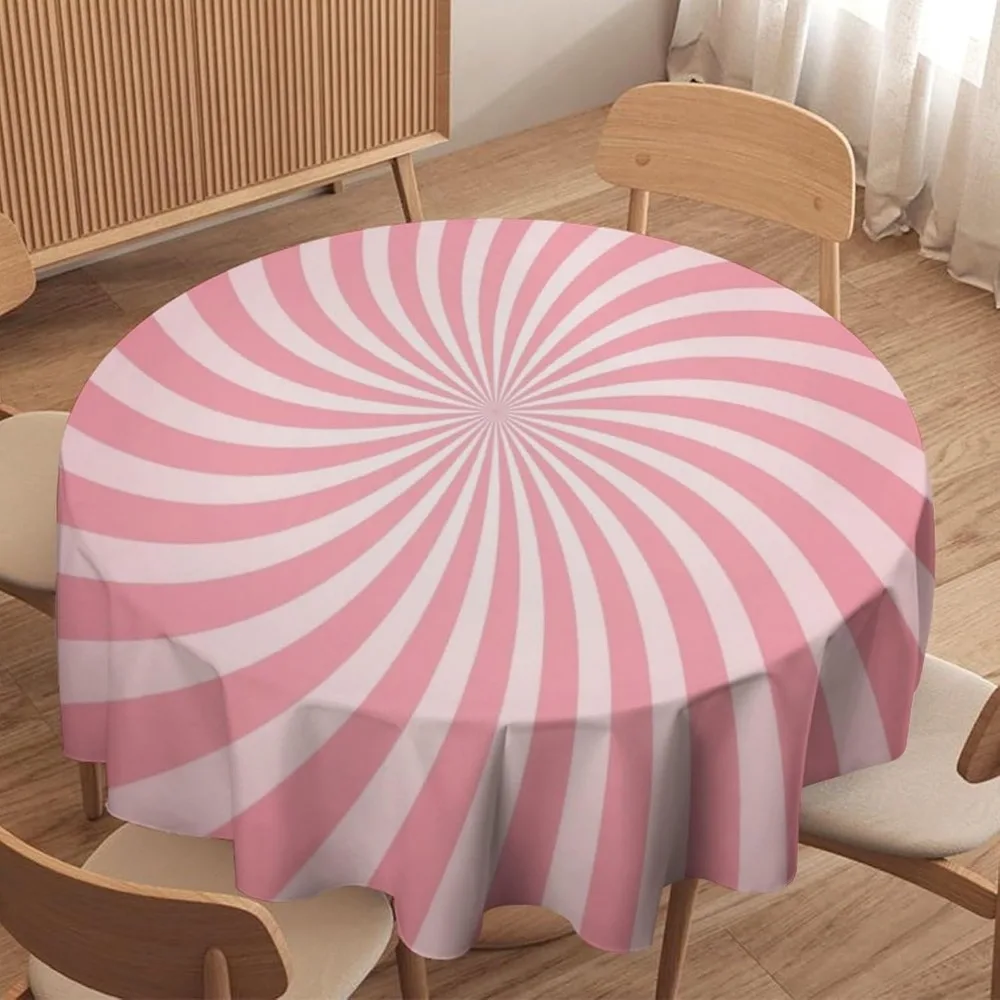Century Textile & Sewing Supply - Vintage Groovy Swirl Round Tablecloth 70s