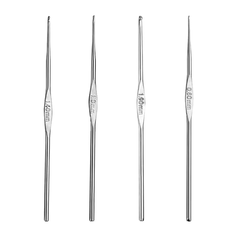 Textile Sewing Kit - 4 Pcs Stainless Steel Crochet Hooks
