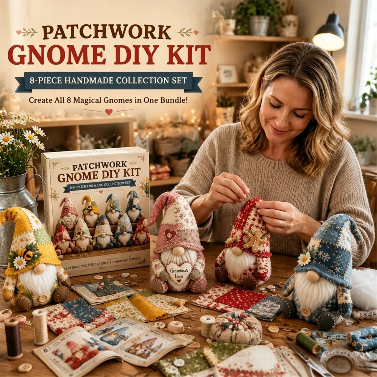 Christmas Patchwork Gnome DIY  - огляд і ціна Textile Sewing Kit