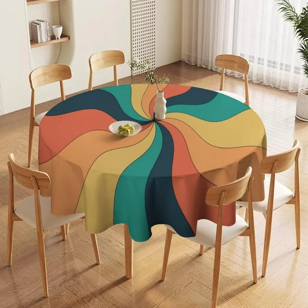 Retro Groovy Swirl Round Table - огляд і ціна Century Textile & Sewing Supply