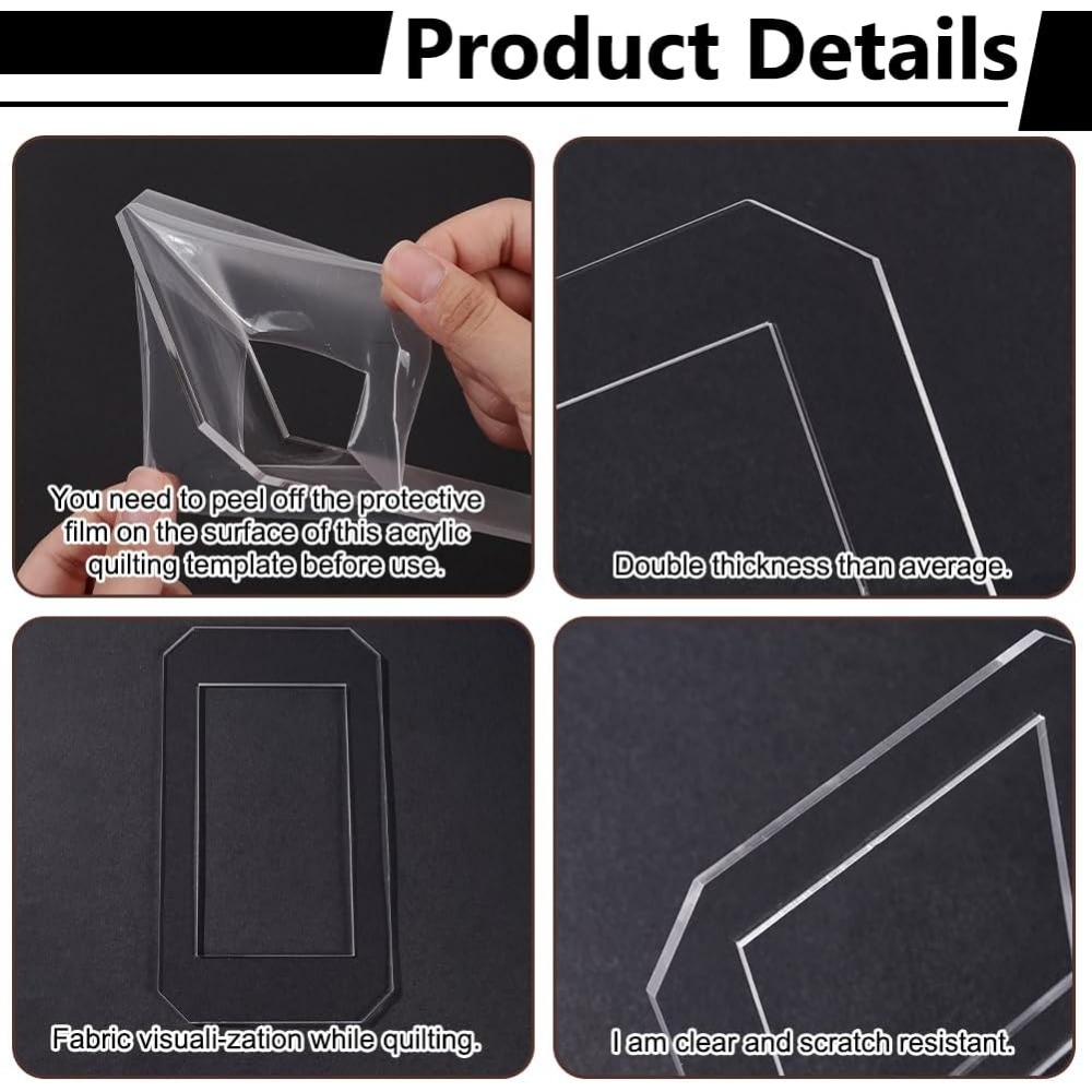 2 Sets Quilting Template Clear - огляд і ціна Quilting Ruler Square