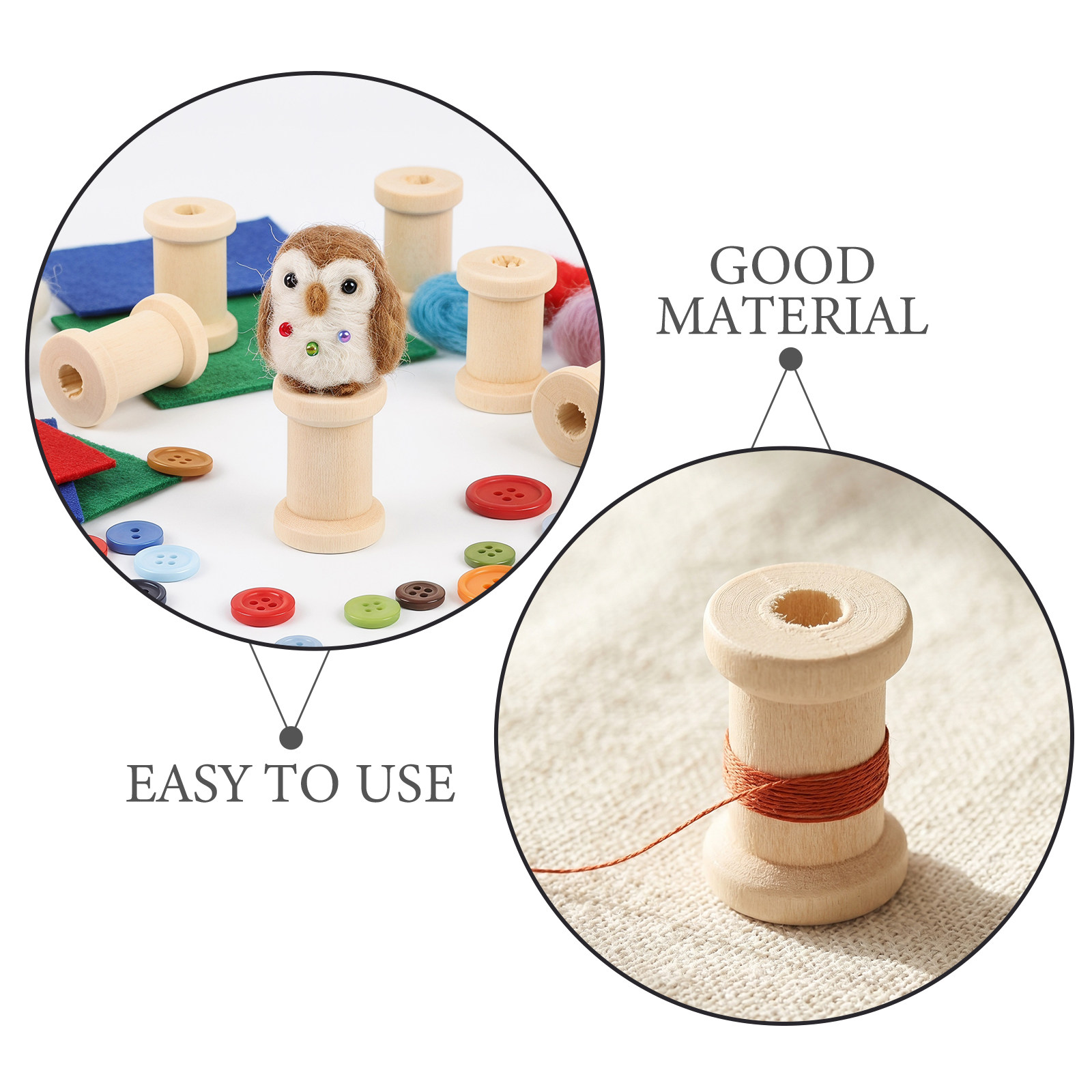 100Pcs Empty Wooden Spools 0.7 - огляд і ціна Thread Bobbins Empty