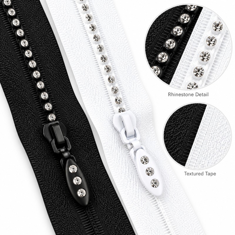1/2Pcs 50/60/70cm 5# Resin Rhi - огляд і ціна Sewing Front Zipper