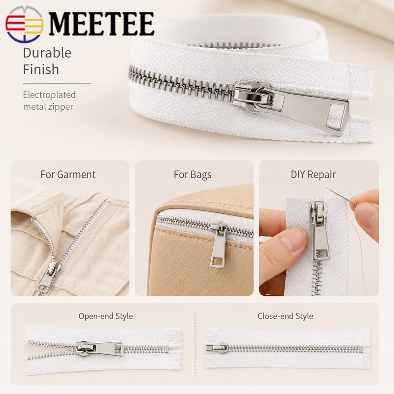 5Pcs 5# 15-80cm Metal Zippers  - огляд і ціна Sewing Front Zipper