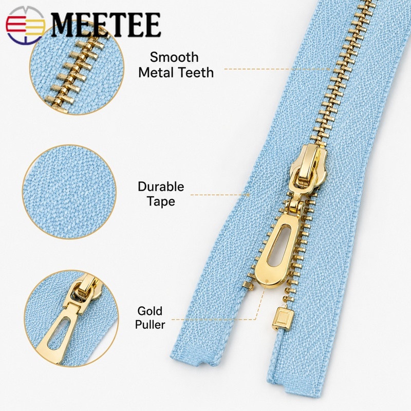 5Pcs 3# 40/60/70cm Metal Open- - огляд і ціна Sewing Front Zipper