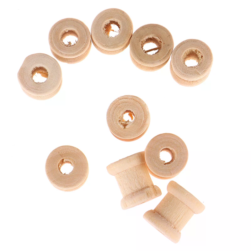 100PCS Wooden Empty Thread Spo - огляд і ціна Thread Bobbins Empty